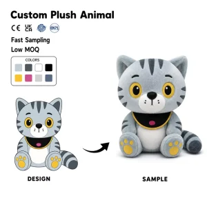 Promotional Customized Plush Stuffed Animals Colorful Personalized Fluffy Cat for Brand Giveaways Gifts
