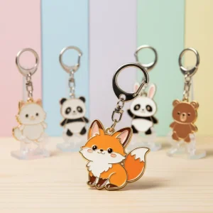 Promotional Cute Zinc Alloy Cartoon Anime Character Keychain UV Custom Hard Soft Enamel Metal Personalized Fashion Trend Gift