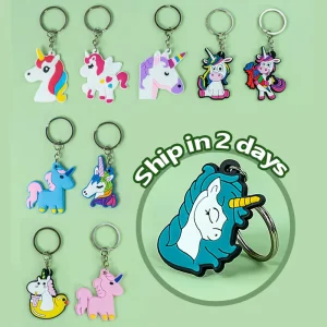 Promotional Kawaii Products Cartoon Anime Character Soft Pvc unicorn Keychains Girly Keyring Custom Key Rings