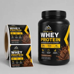Protein Powder Can Label Sticker Roll Business Brand Custom Printed Nutrition Dietary Supplement Vitamin Bottle Labels