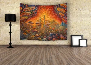 Psychedelic Dreamscape Cosmic Fantasy Landscape Art Print Wall Poster