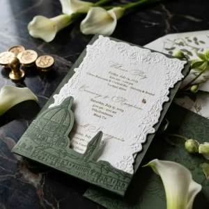 Purchase Products Invite Special Shaped Customized Embossed Birthday & Wedding Greeting Cards with High End Stickers Gifts
