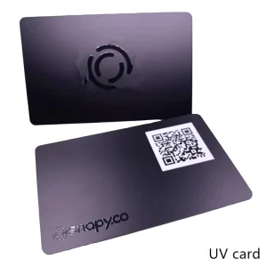 QR Code Full Black Matte Finish PVC Waterproof Weatherproof Business Card NFC RFID Access Control