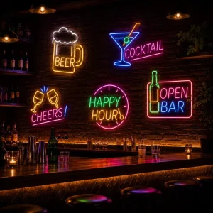 RGBIC Smart Acrylic LED Neon Business Logo Sign for Beer Bar