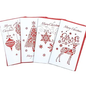 Ready to Ship 4 Designs One Set Customizable Laser Cut Gift Christmas Greeting Cards Cards with Envelope