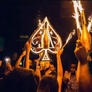 Rechargeable Acrylic Champagne Glory Spades VIP Bottle Demo Made of Durable Metal for Advertising Purposes