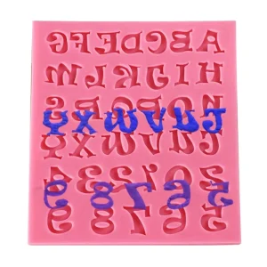 Rectangle Shape 3D Gabriola Font Uppercase English Letters Alphabet Arabic Numbers Diy Silicone Cake Fondant Decoration Mold