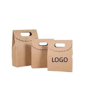 Recyclable Kraft Paper Gift Box Bags Custom Logo Embossing Glossy Matt Lamination for Food Clothing Cosmetic Packaging
