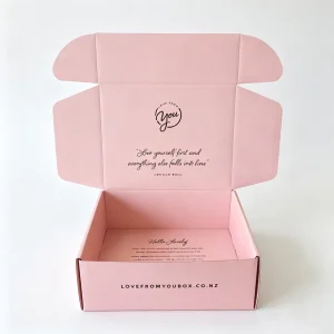 Recyclable Logo Printed Pink Mailer Box Shoes Clothes Gift Paper Packaging Box Corrugated Cosmetic Postal Mailer Shipping Boxes