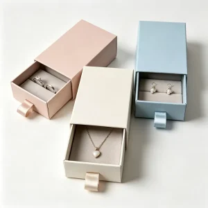 Recyclable Luxury Customizable Matte Lamination Coated Paper Custom Logo High Quality Rigid Jewelry Drawer Box