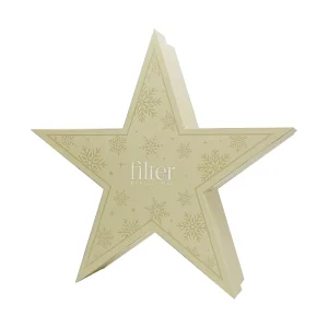 Recyclable Luxury Star Shape Gift Box with Embossed Lid Base Custom Printed for Wedding Party Cosmetics Packaging for Presents