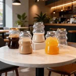 Recyclable Plastic Bottle Can Easy Open Lid Christmas Tree Cake Tea Coffee Juice Tequila Storage