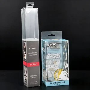Recyclable Transparent PET Custom Size Rectangular Gift Box Beauty Electronics Packaging OEM ODM Hanging Hole
