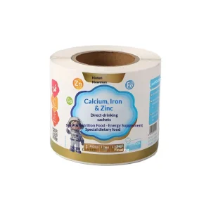 Reel Adhesive Beverage Label Custom Waterproof Anti-scratch Bright Silver Round Coated Paper Color Printing Sticker