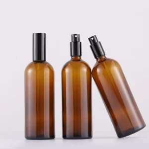 Refillable Glass Amber Spray Bottle Home air Fragrance 200ml Perfume Bottle with Large Pump Dispenser Oil Lotion Bottle