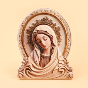 Religious Virgin Mary Angel Painting Icon Resin Craft Desktop Ornament With Bracket