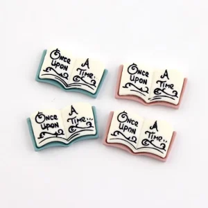 Resin Book Charms Flat-Back Cabochons for Slime, Phone Cases, Hairclips, Keychains, and Crafts