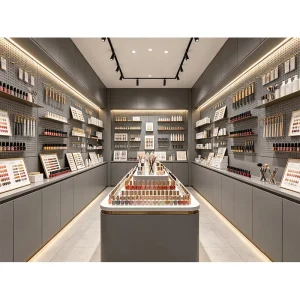 Retail Cosmetic Stand Beauty Products Shop Shelf Display Cosmetics Display Shelves Wooden Wall Cosmetic Shelf Showcase
