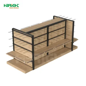 Retail Display Shelf Galvanized Zinc Finish Dual Reinforcement Ribs