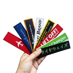 Retail Merchandise Keychain Personalized Logo Embroidered Fabric Keyring Fashion Accessories Brand Promotion
