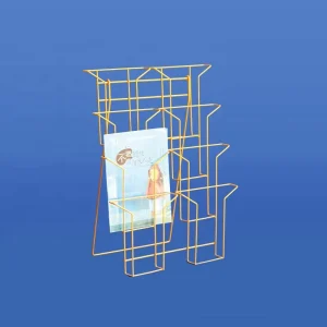 Retail Pop Custom Fixture Steel Iron Wire Leaflet Frame Counter Standing Booklet Holder Metal Display Rack