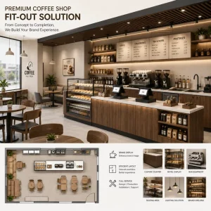 Retail Shop Showcase Custom Display Cabinet Bakery Coffee Bar Counter