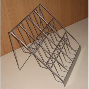 Retail Store Metal Fixture Table Standing 3 Layers Iron Steel Wire Slanted Shelving Leaflet Holder Display Rack