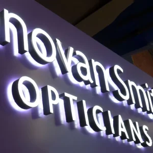 Retail Storefront Outside Signage Optical Shop Signboard Light LED 3D Channel Letters Sign Board LED Illuminated Exterior Sign