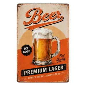 Retro Beer Aluminum Tin Signs Vintage Metal Signs Customized Shabby Chic Wall Decor Plaques for Pub Club Coffee Shop Home Bar