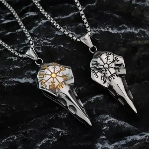 Retro Punk Hexagram Charm Necklace Stainless Steel Double Face Pendant for Men Jewelry