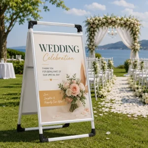 Reusable A Frame Sign with Built in Handle for Retail and Event Promotion