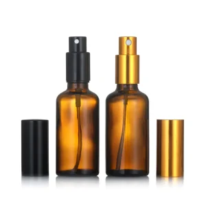 Reusable Amber 5ml 100ml Cosmetic Package Moisture Face Toner Fine Mist Spray Pump Glass Perfume Bottles