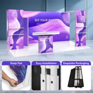 Reusable Modular Lightweight Custom LED Sign Display Exhibition Booth Stand Framework for Auto Show