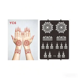 Reusable Temporary Mandala Floral Henna Mehndi Tattoo Stencils Paper Hollow Hand Body Art Painting Templates Party Wedding