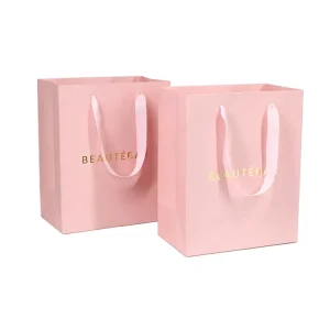 Ribbon Handle Boutique Shopping Customized Printed Euro Paper Gift Bags With Logo