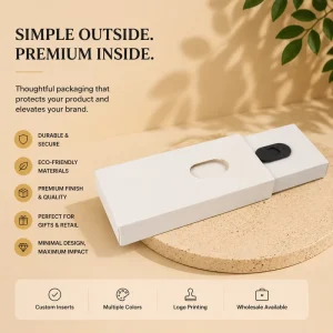 Rigid Consumer Electronics Packaging Box Custom Logo Four-Color Glossy Lamination Push-Button Drawer Design Sponge