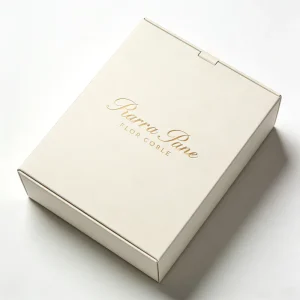 Rigid perfume carton with spot UV gold stamping for gift set