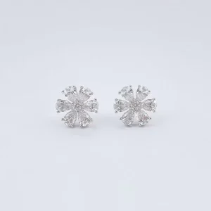 Romantic Fine Jewelry PT950 Platinum Lab Grown Diamond Stud Earrings for Women Set