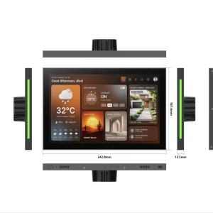 Room Scheduling Display 10INCH RGB LED Light Bar Temperature Sensor NFC Wall Mount Android Tablet POE Touch Screen