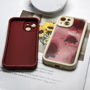 Rose Painting TPU Design Mobile Phone Case for 16 15 Pro 14 13 12 11 XS XR Shockproof Cover