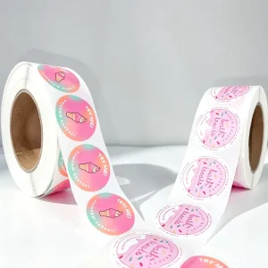 Round Packaging Vinyl Label Sticker Custom Printing CMYK Color Waterproof Self Adhesive Sticker for Gift & Craft