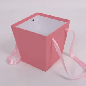 S158 Customized Logo High End Portable Paper Gift Box with Embossing and Matt Lamination Elegant Flower Design