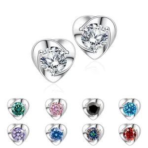 S925 Sterling Silver Clover Diamond Earrings 0.5ct Moissanite