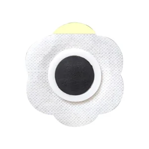 Scalloped Flower Body Wellness Patch with Black Center Core Daily Comfort Non-Woven Sticker OEM ODM Private Label Factory