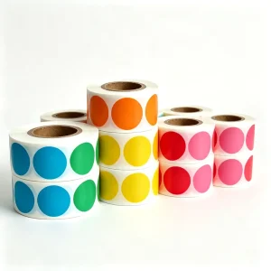 Self Adhesive Color Round Dot Stickers Roll Multi Color Circle Labels for Warehouse Inventory Classification Marking