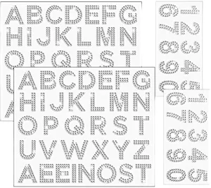 Self-Adhesive Glitter Craft Crystal Acrylic Alphabet Rhinestone Letters Gravure Printed Eco-Friendly Gloss Varnished Stickers