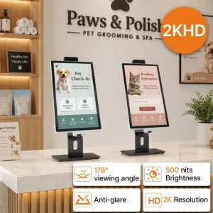 Self-Service Kiosk 15.6″ Touchscreen NFC Payment Restaurant 500 Nits Brightness