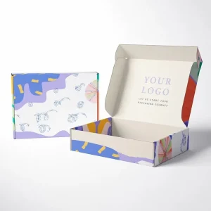 Self sealing Tear off Strip Airplane Boxes Tape Corrugated Clothing Paper Packaging Gift Box for Easy Unboxing