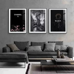 Set of 3 Fashion Prints Painting Luxury Poster Designer Wall Art Black and White Printed Poster Home Decor