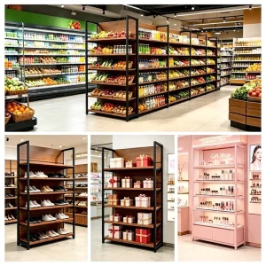 Shop Cosmetic Display Shelves Metal Storage Retail Supermarket Display Wine Rack